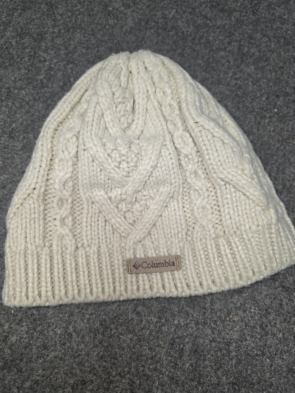 Columbia Knit Beanie Hat in Cream